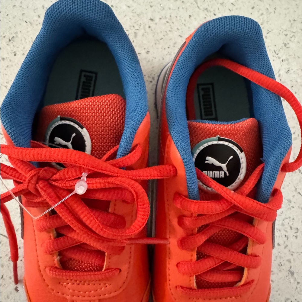 Puma Kids' Roma Orange and Blue Sneakers - Picture 2 of 6